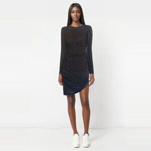 & Other Stories Black Sparkle Glitter Dress Size Medium Long Sleeves NWT